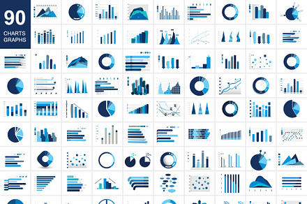Mega set of charst, graphs., a Work Illustration by VectorAN