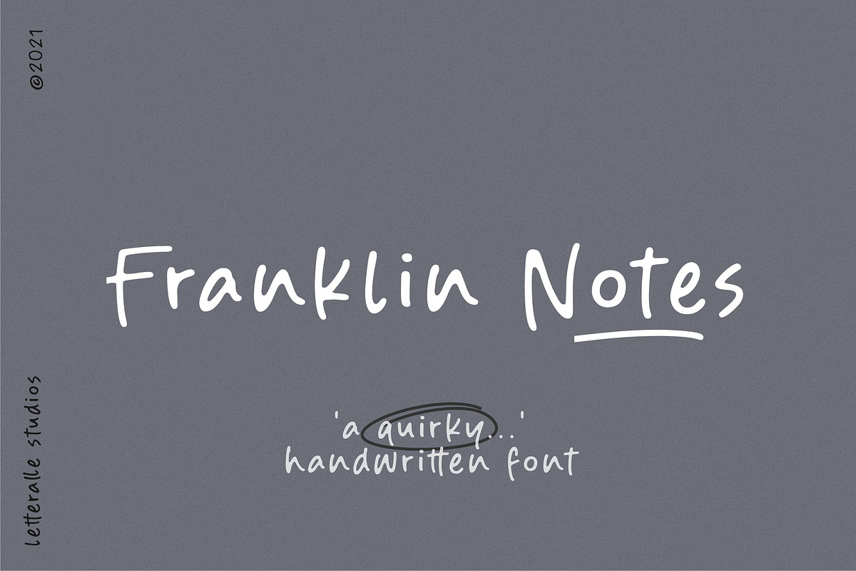 Franklin Notes Handwritten Font, a Script Font by Letteralle Studios (Photo 1 of 9)