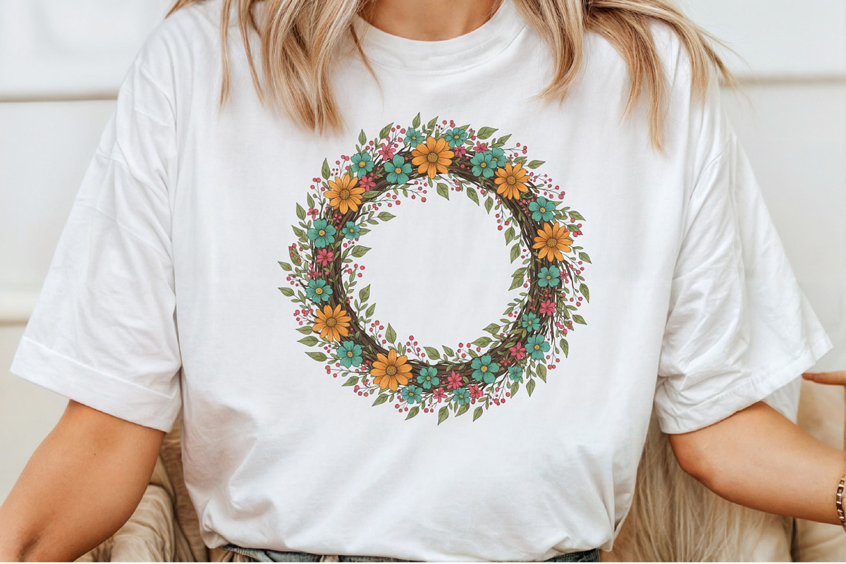 Floral Wreath PNG, an Illustration by Craft Nest (Photo 6 of 6)