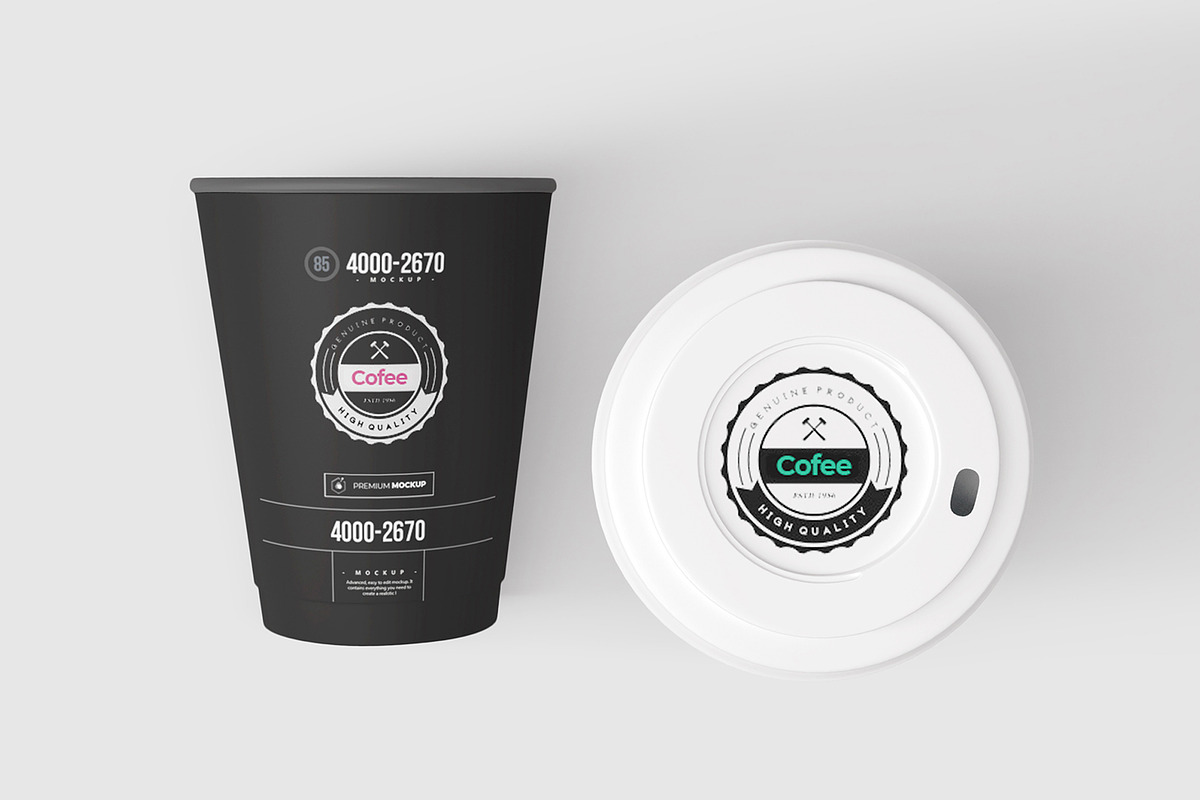 Coffe Paper Cups Mock-up 5, a Cups & Container Mockup by Nevada63 (Photo 1 of 4)
