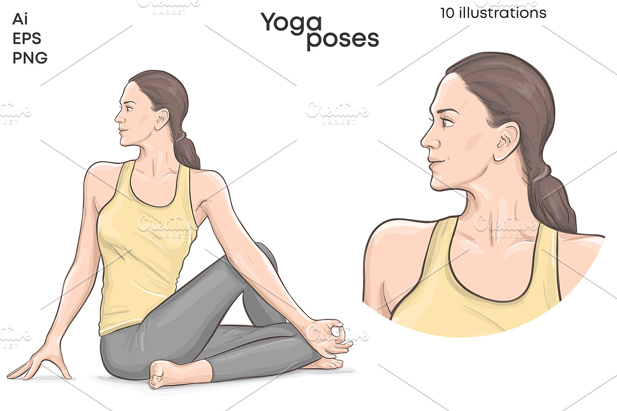 Yoga poses VECTOR illustrations, a Healthcare Illustration by Natalka Dmitrova art (Photo 4 of 5)