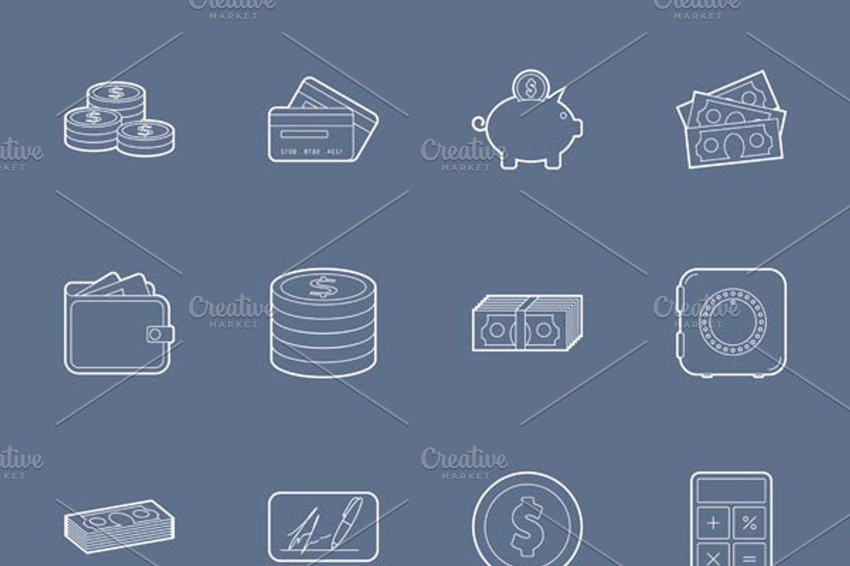 Money icons set, an Icon by Equipoise