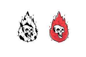 Illustration Of A Burning Skull