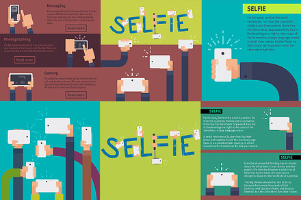Set of smartphone use illustrations