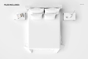 Plain Bed Coverlet Mockup (top view), a Household Mockup by creatsy2 (Thumbnail 2 of 5)