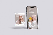 INSTAGRAM POST & STORY MOCKUP, an iPhone Mockup by HanaSaka_Studio (Thumbnail 4 of 5)