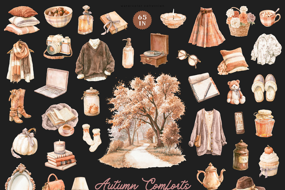 Autumn Comforts Collection, a Seasonal Illustration by PeDe Designs (Photo 8 of 20)