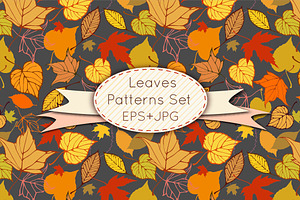 Leaves seamless patterns set