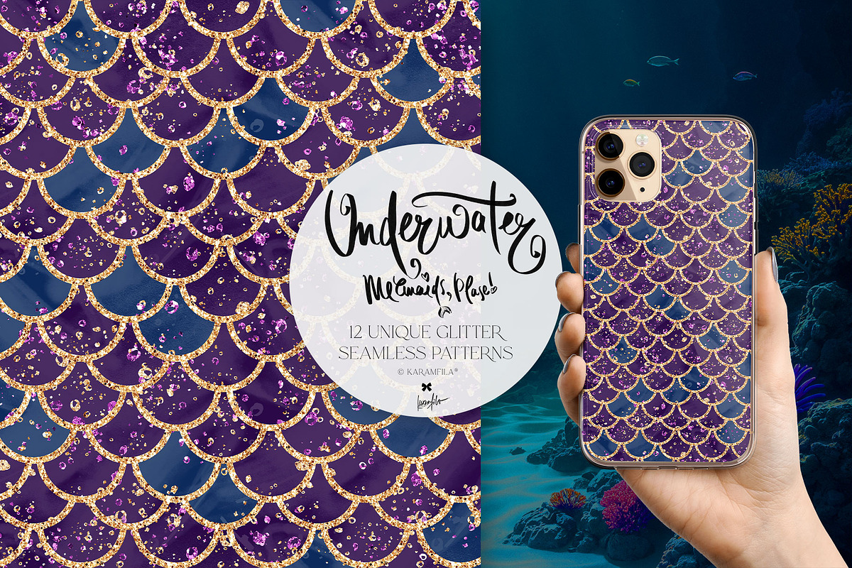 Mermaid Scales Glitter Textures, a Texture Graphic by KaramfilaS (Photo 14 of 26)