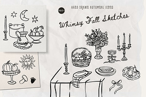 Whimsy Fall Handdrawn Autumnal Icons, a Decorative Illustration by SunnyAfternoons