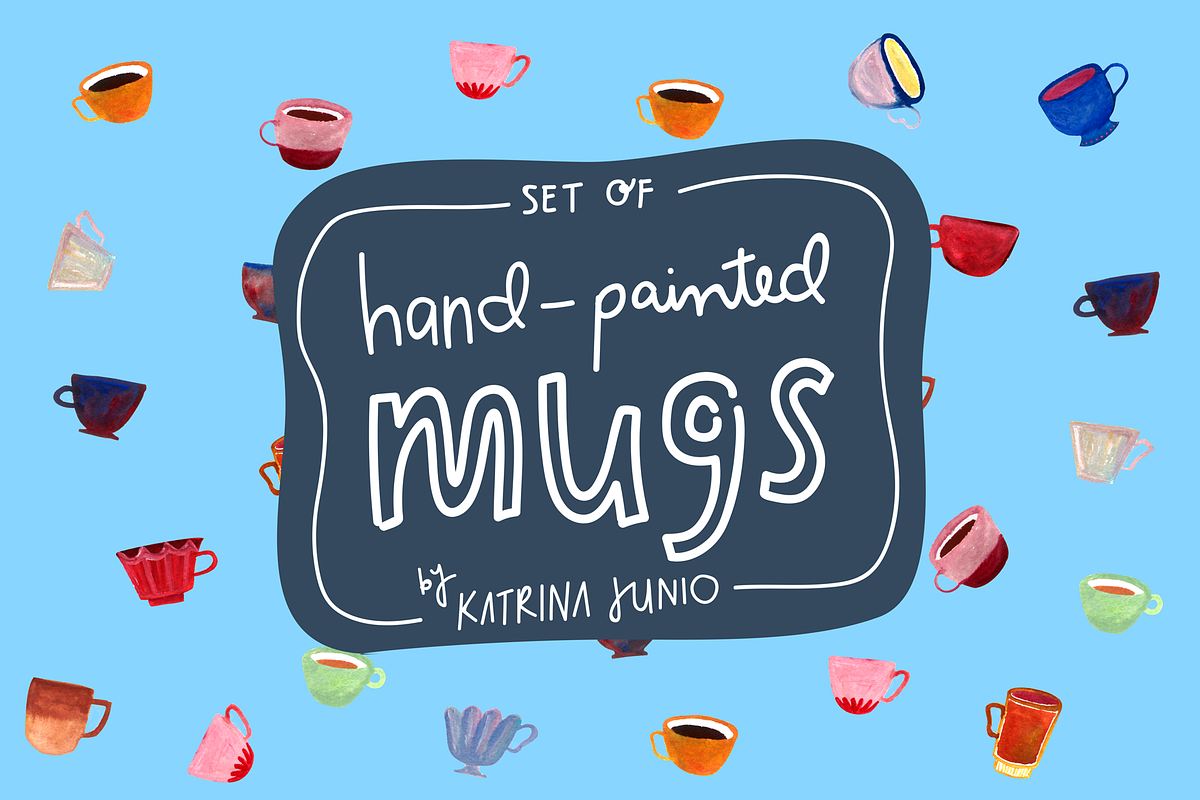 Hand Painted Elements: Coffee Mugs, an Illustration by Katrina Junio (Photo 1 of 9)