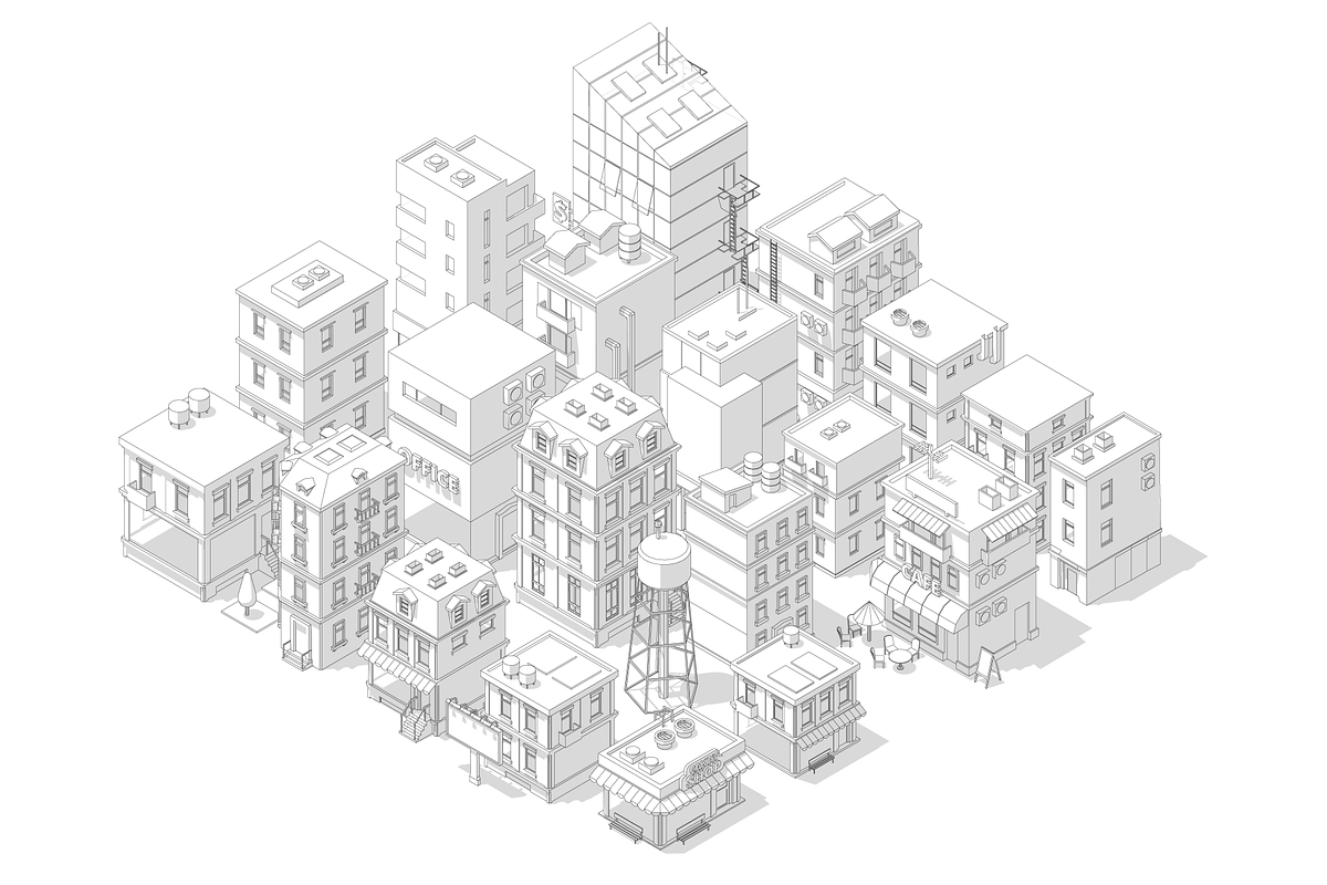 Isometric City Quarter, Vector Set, a Transportation Illustration by Ilia Design (Photo 5 of 7)