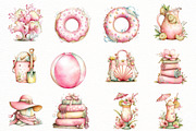 Whimsical pink Summer clipart, an Illustration by Designworld (Thumbnail 3 of 7)