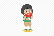 Happy Kids with Watermelon Slice, a Person Illustration by Partikusi Design (Thumbnail 3 of 3)