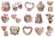 Whimsical Valentine's Day Clipart, an Illustration by designcity5 (Thumbnail 2 of 5)