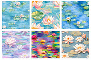 Waterlilies Monet Digital Paper, a Background Graphic by designcity5 (Thumbnail 5 of 5)