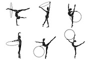 Rhythmic Gymnastics with Hoop set, a Sport Illustration by Kluva's Wavy Silhouettes (Thumbnail 2 of 2)