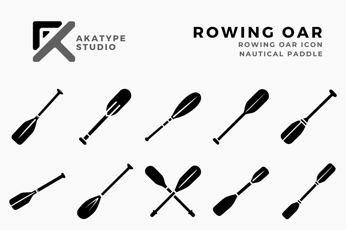 Rowing Oar Icon Vector, a Solid Icon by Akatype Studio (Photo 1 of 3)