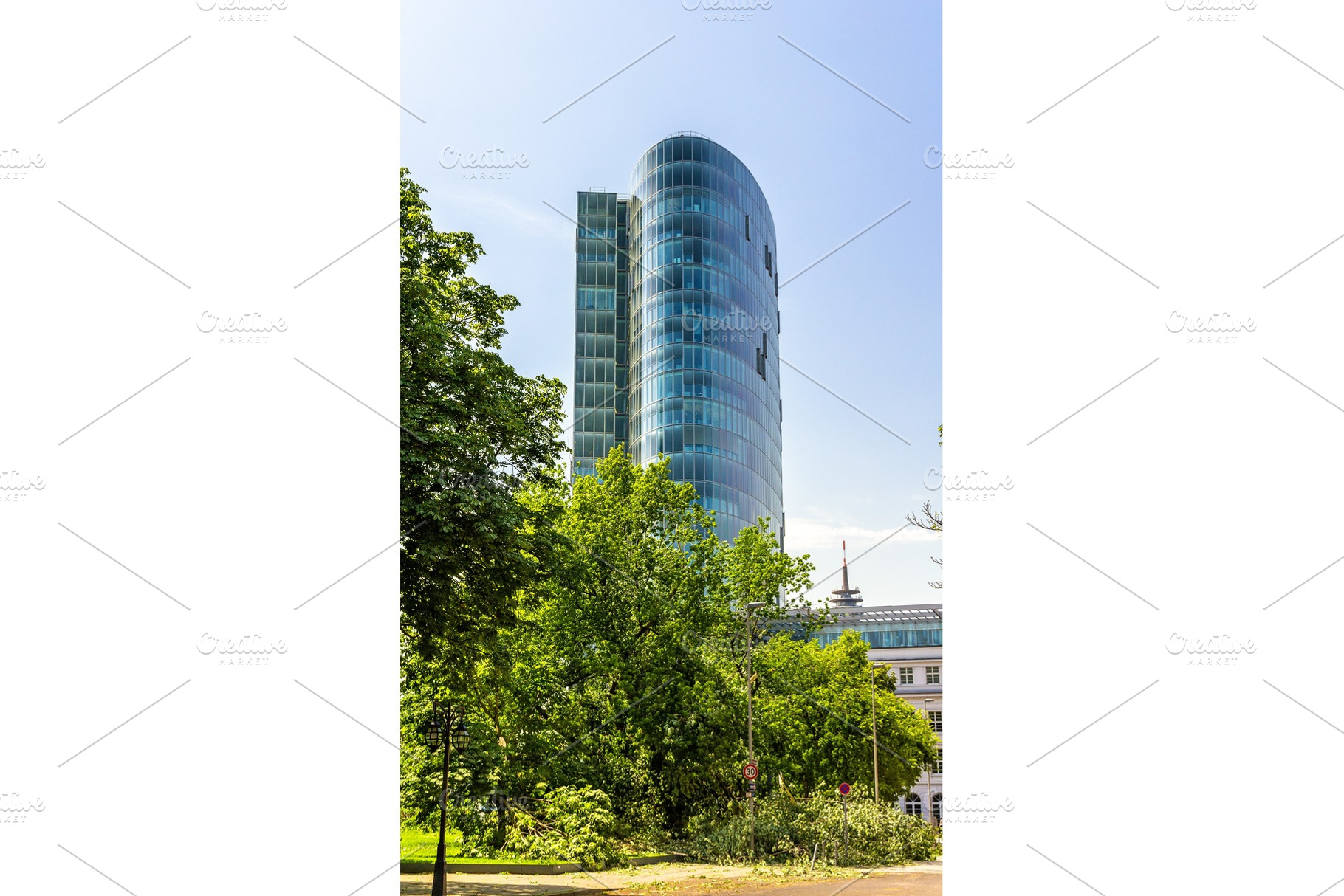 View of an office tower in Dusseldorf, an Architecture Photo by Leonid Andronov