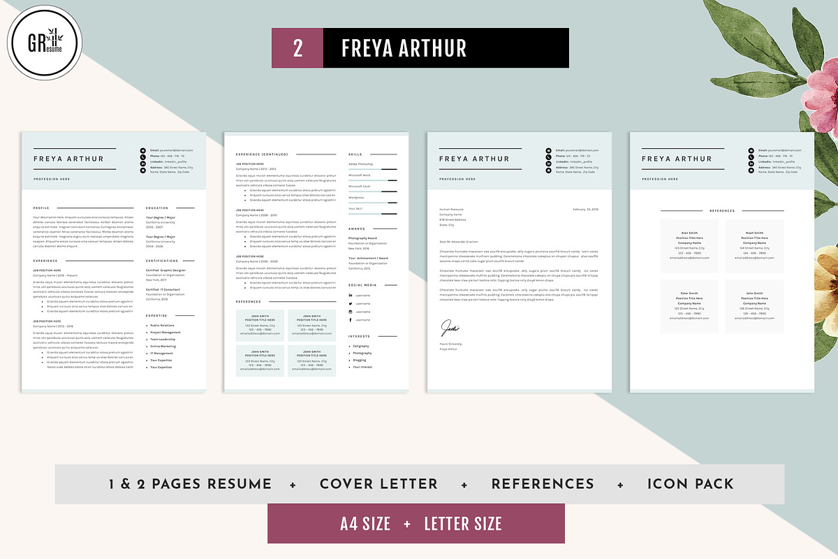 CV Resume Template Bundle Vol 5, a Resume Template by GResume (Photo 3 of 8)