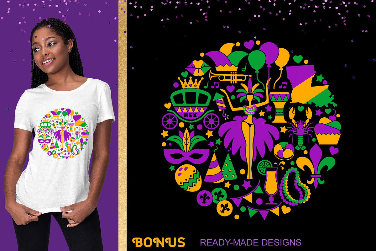 Mardi Gras Icons and Symbols, an Icon by KlavaProDesign (Photo 3 of 3)