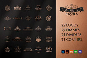 BUNDLE 100 Template Logos & Elements