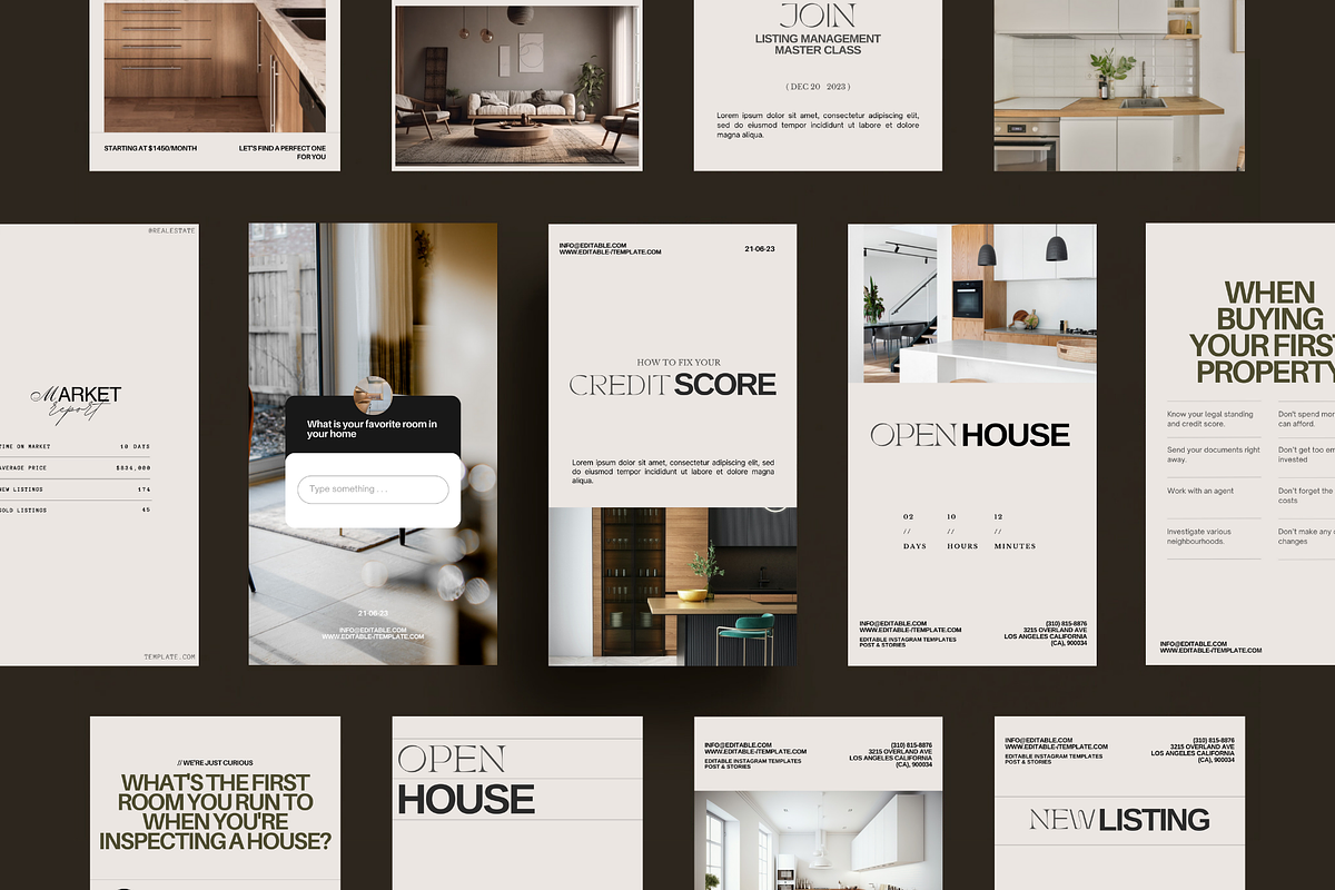 Real Estate Story Template for Canva, a Social Media Template by Prapti ...