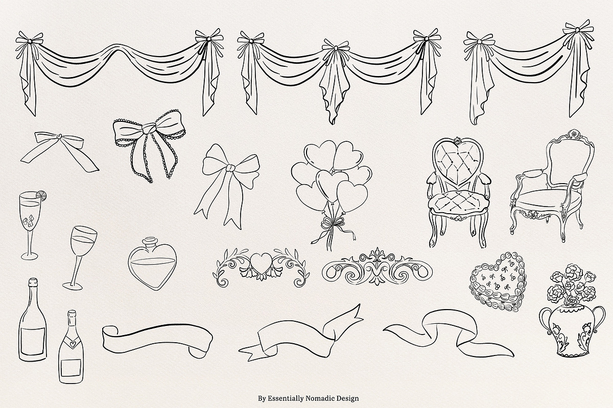 Whimsical Love Line Art Illustration, an Object Graphic by Essentially Nomadic (Photo 4 of 7)