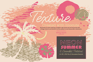 Neon Summer Seamless Patterns