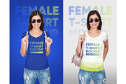 Female V-Neck T-Shirt Mockup, a Shirt Mockup by Hi, Mock-Up! (Thumbnail 8 of 10)