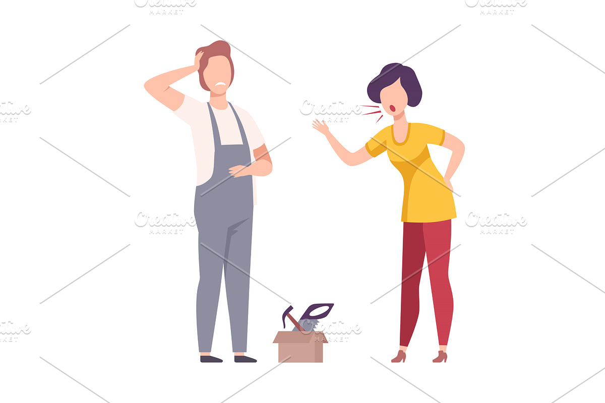 Stressful Working Environment Flat, a Person Illustration by TopVectors