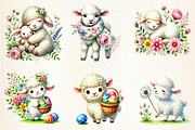 Spring Cute Lamb Clipart Bundle, a Seasonal Illustration by DreamArtGraphic (Thumbnail 3 of 5)