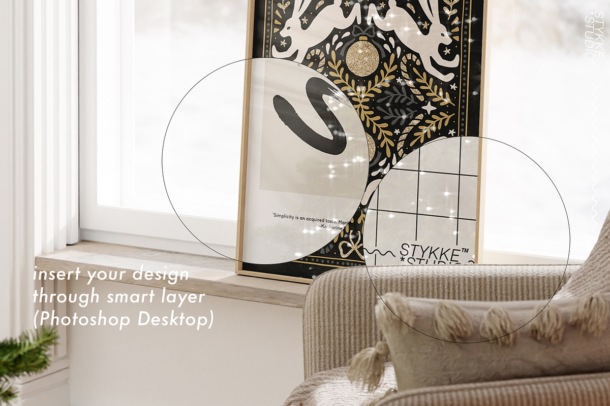 SPARKLING | Christmas Frame Mockup, a Household Mockup by Stykke Studio (Photo 2 of 6)