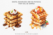 Waffles Syrup Pancakes Sweets Brunch, a Food Illustration by Rabbit Heart (Thumbnail 5 of 9)