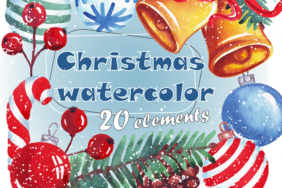 Christmas watercolor illustrations, a Decorative Illustration by Alena Kurian (Photo 1 of 3)