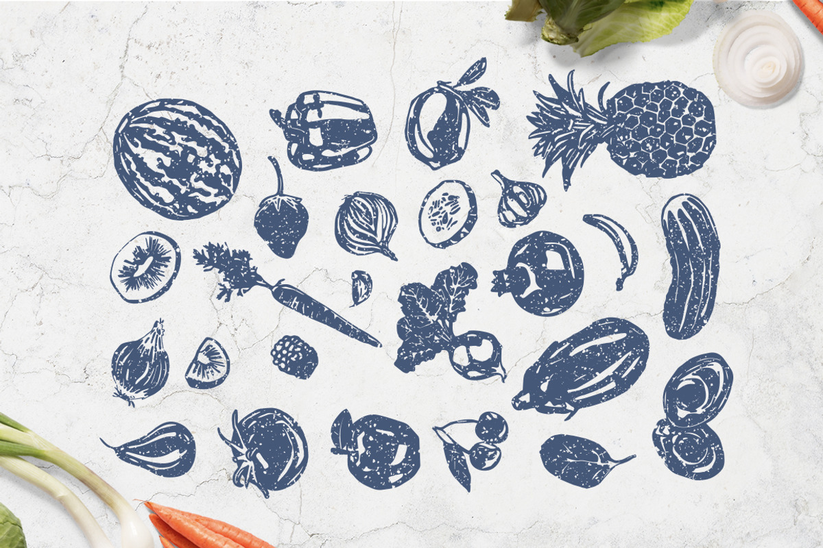 Vegetables (Linocut|Vintage) +Bonus, an Illustration by duka (Photo 7 of 10)