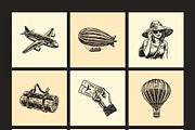 Vintage Travel Illustration Set, a Transportation Illustration by Prosymbols (Thumbnail 7 of 10)