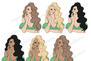 Saint Patrick's Day Girls Clipart, a Person Illustration by GlamArtZhanna (Thumbnail 4 of 4)