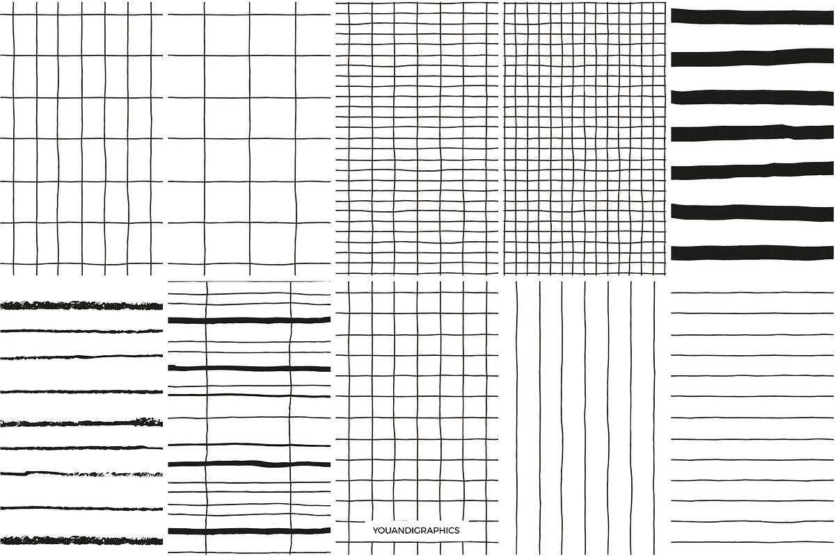 Grids & Lines Seamless Patterns, a Pattern Graphic by Youandigraphics (Photo 9 of 12)