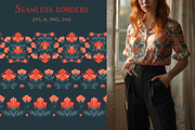 Deco flowers vector set, a Graphic by Veleri (Thumbnail 2 of 6)