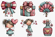 Coquette New Year's Clipart, an Illustration by CreationArt (Thumbnail 4 of 5)