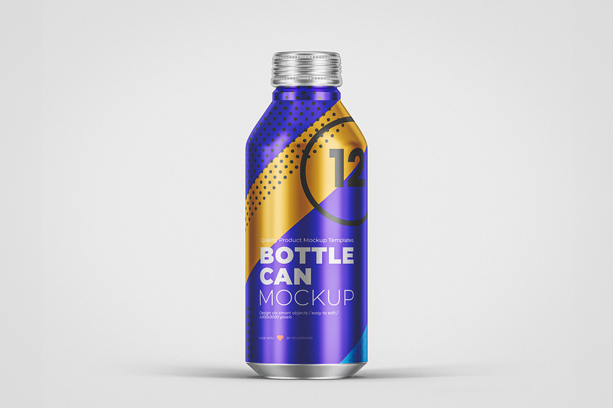 Aluminium Bottle Can Mockup, an Advertising Mockup by Se٧enStudio (Photo 2 of 2)