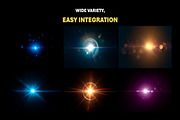 100+ Lens Flare Overlay Effects, an Object Graphic by Mikel Blazgad (Thumbnail 3 of 10)