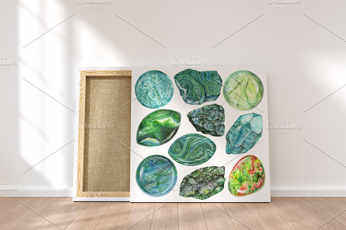 Watercolor crystals & chakra stones, a Texture Illustration by Alena Solonshchikova (Photo 5 of 9)