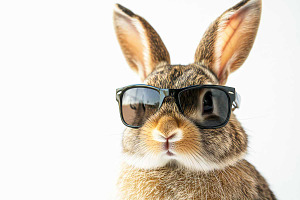 Easter Cool Bunny with Glasses, a Holiday Photo by VetalStock