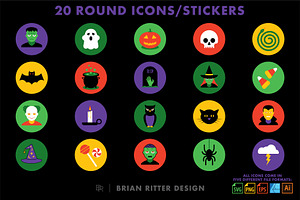 Halloween Icon & Sticker Collection