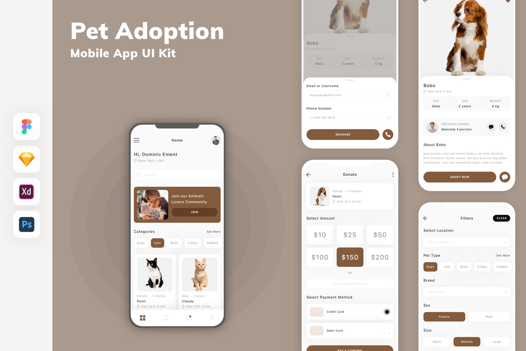 Pet Adoption Mobile App UI Kit, an UI Kit Template by uicube