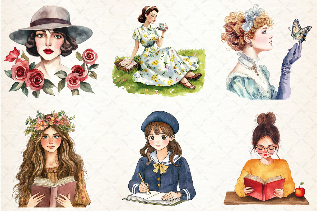 Spring Woman Sublimation Clipart, an Illustration by Rose Art (Photo 3 of 4)