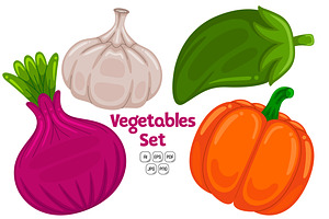 Vegetables Set Vector #03, an Object Graphic by MEDZ