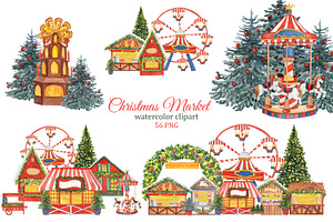 Christmas Market watercolor set